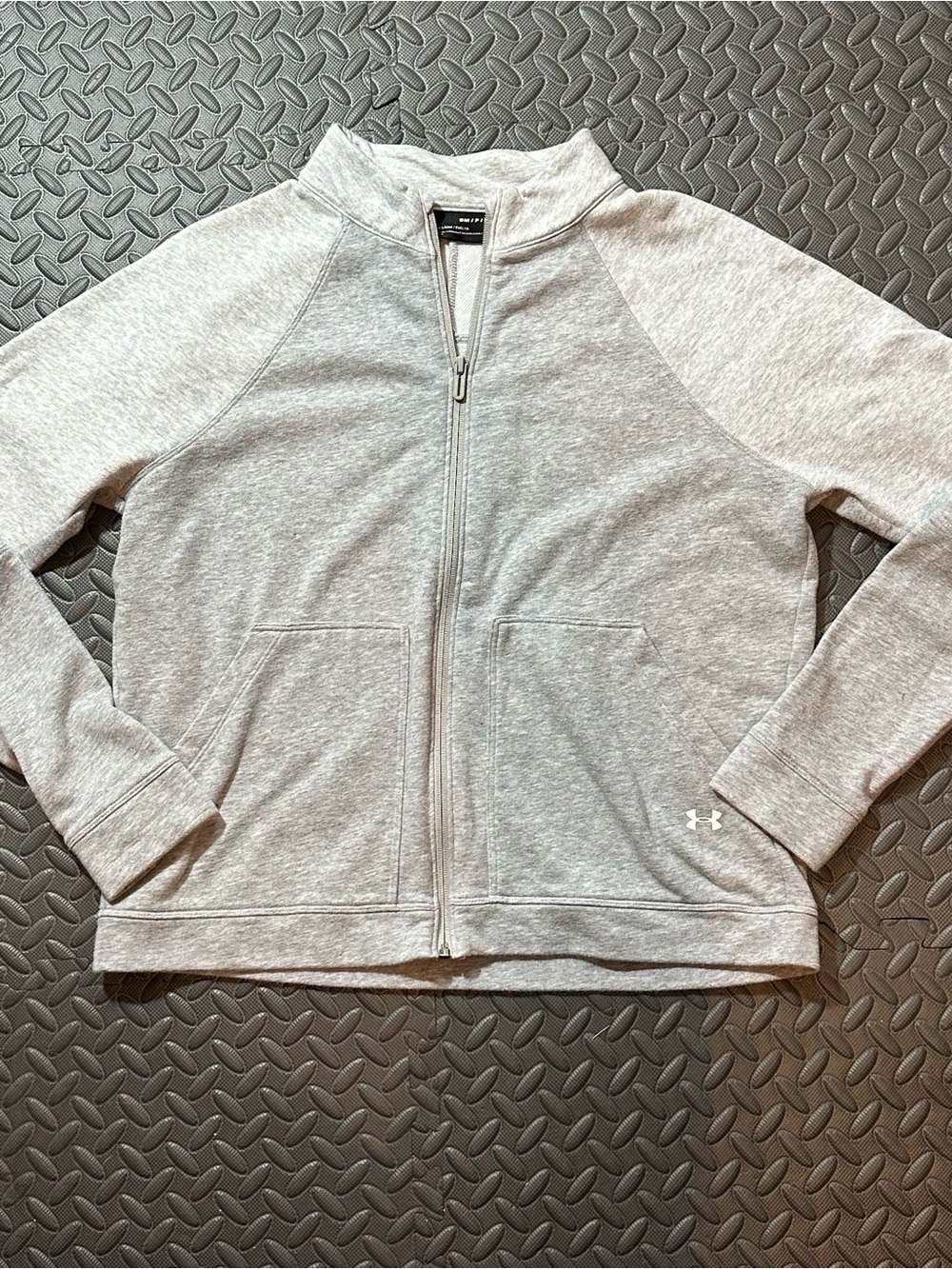 Under Armour Women’s Light Gray Full-Zip Jacket size small